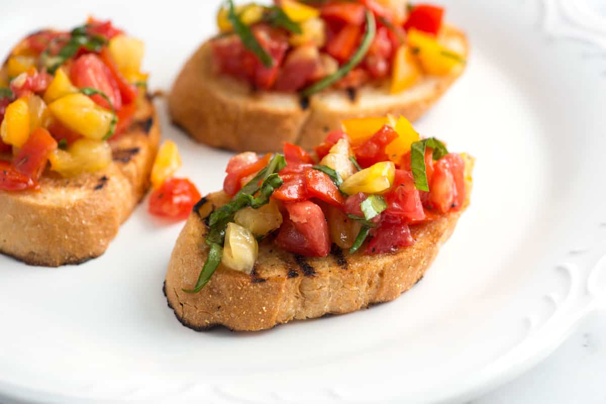 Fresh Tomato Bruschetta with basil