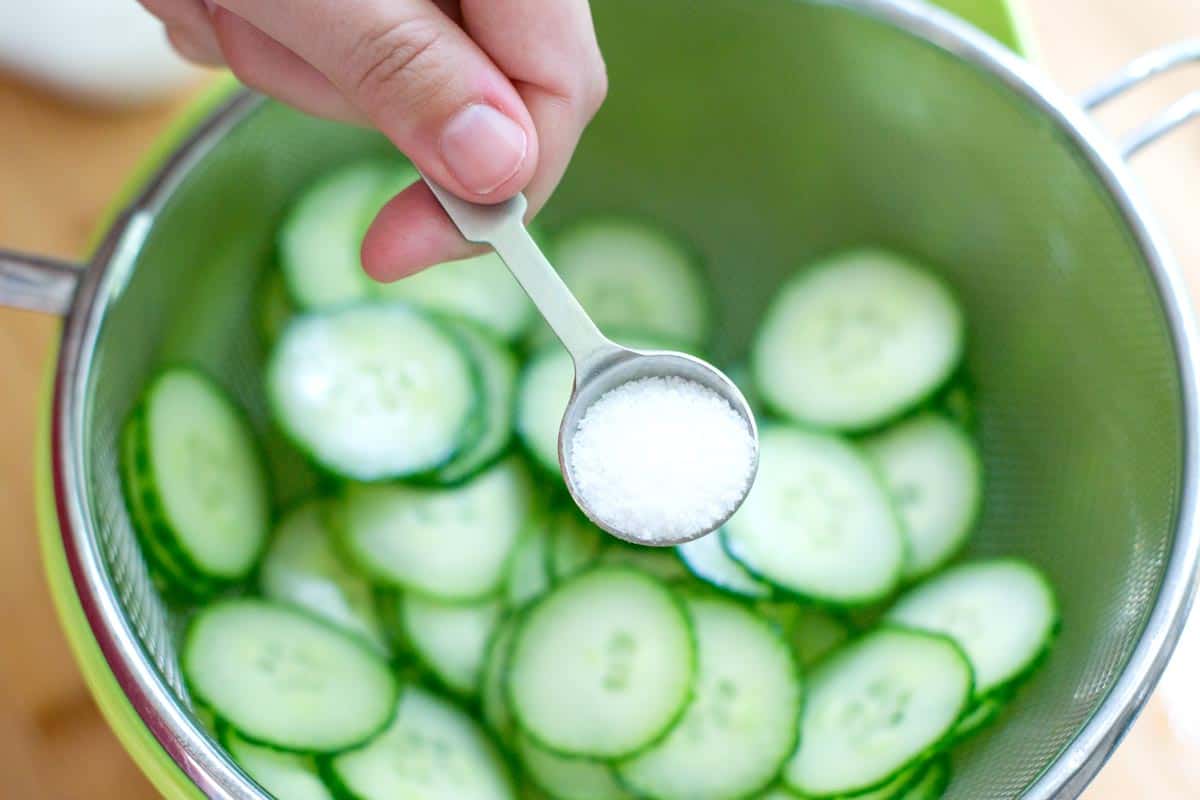 Salting the cucumbers