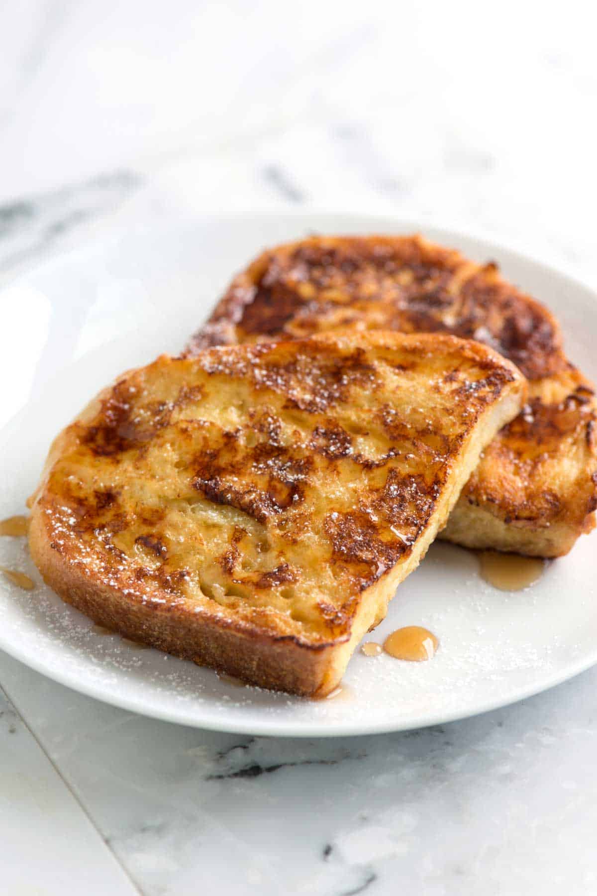 Homemade French Toast that is golden brown and ready to eat.