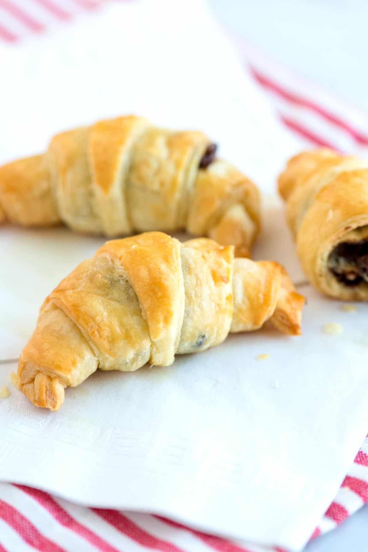 Easy Chocolate Croissants made with Puff Pastry