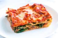 Healthier Spinach Lasagna Recipe with Mushrooms