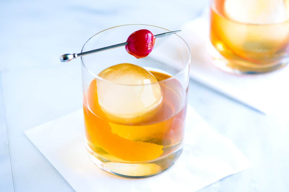 Bourbon with one big ice cube - only way to go.