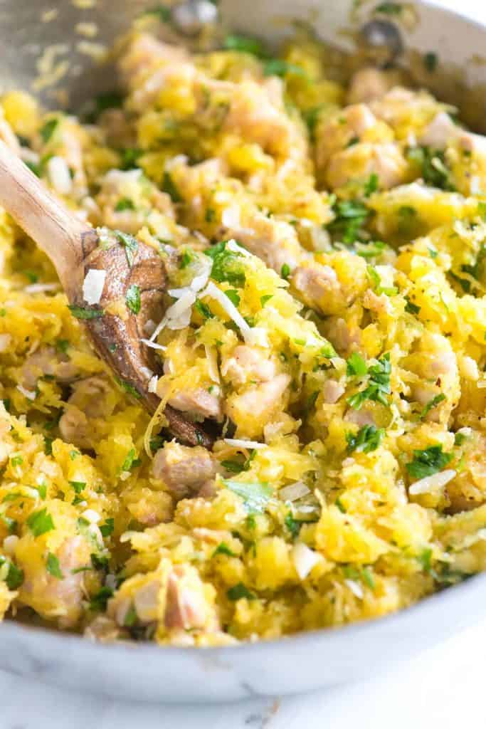 Parmesan Spaghetti Squash with Chicken Recipe