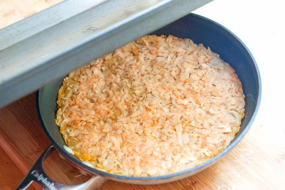 Crispy Potato Pancakes Recipe Flipping the pancake