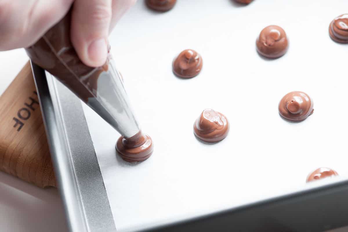 Homemade Nutella Chocolate Truffles Piping the Nutella