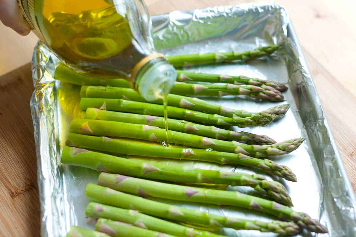 Roasting the asparagus
