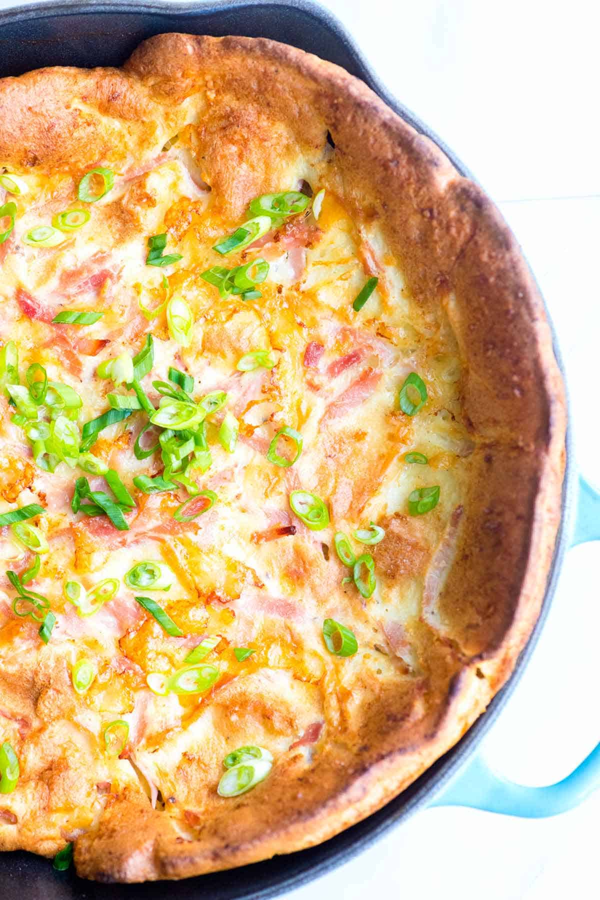 Savory Dutch Baby Pancake with Ham and Cheese