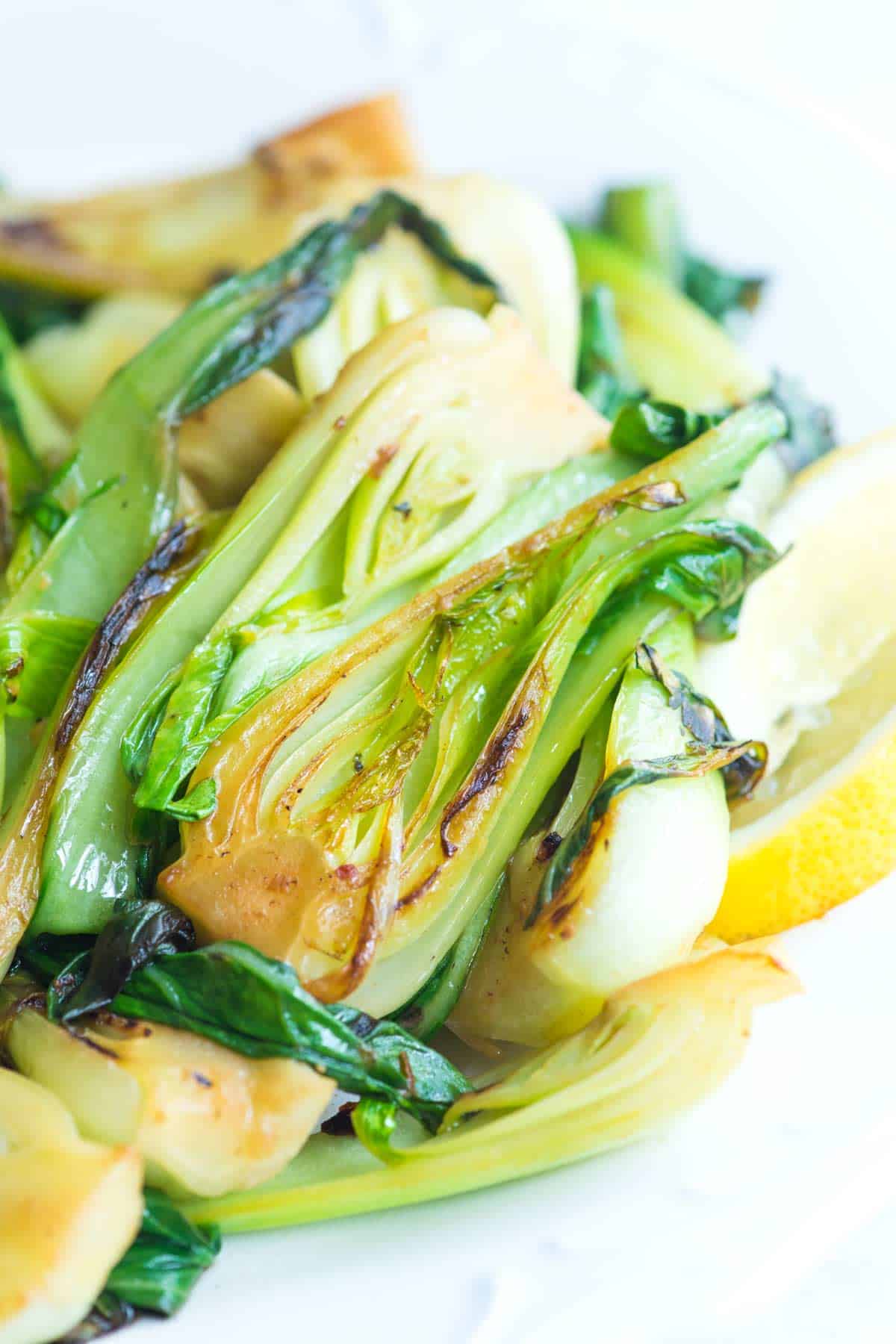 10 Minute Lemon Garlic Sauteed Bok Choy