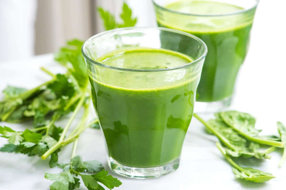 Green Juice in a Blender - Just a Taste