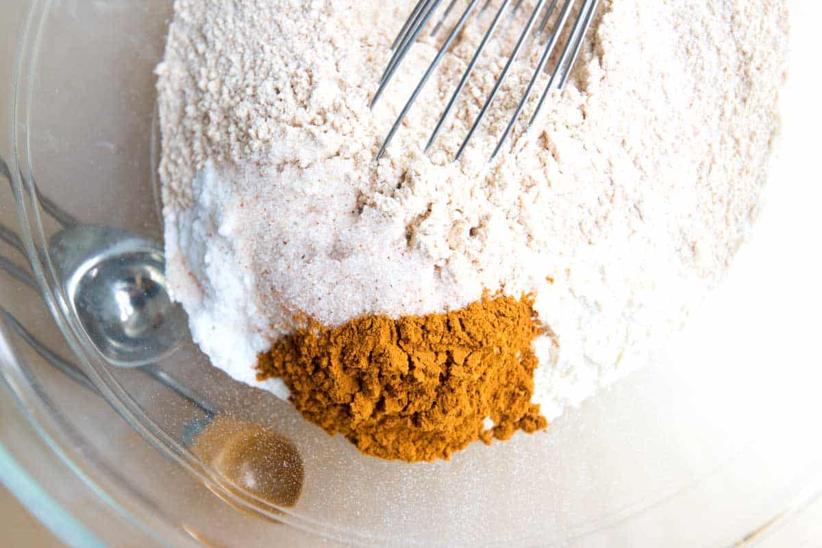How to Make Healthy Banana Bread: Mixing the dry ingredients