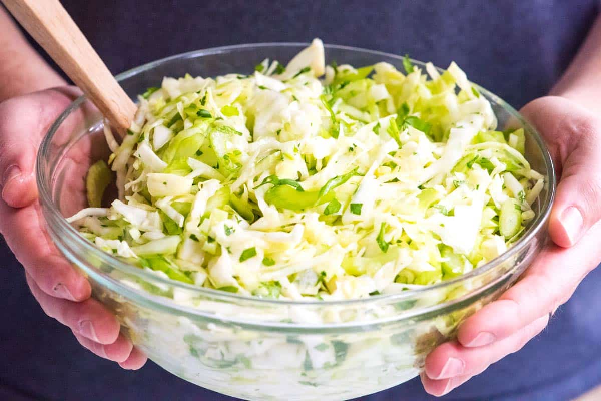 Mayo-Free Cilantro Lime Coleslaw Salad 