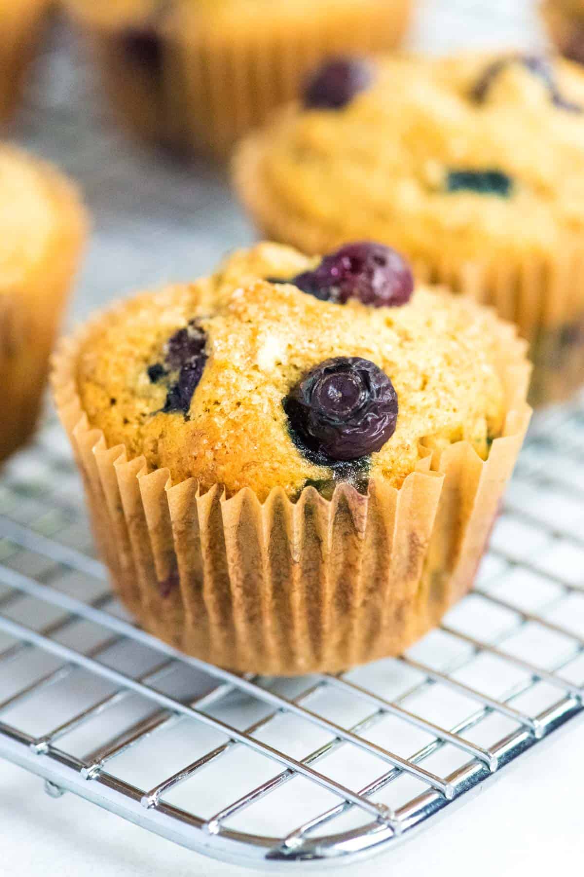 Healthier muffins with blueberries and banana