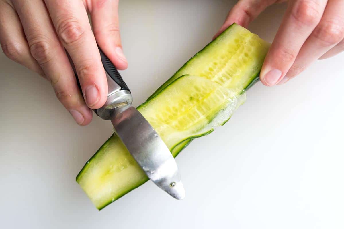 How to make cucumber ribbons.