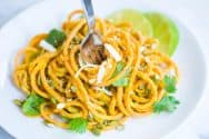 Sweet Potato Noodles with Creamy Avocado Pasta Sauce