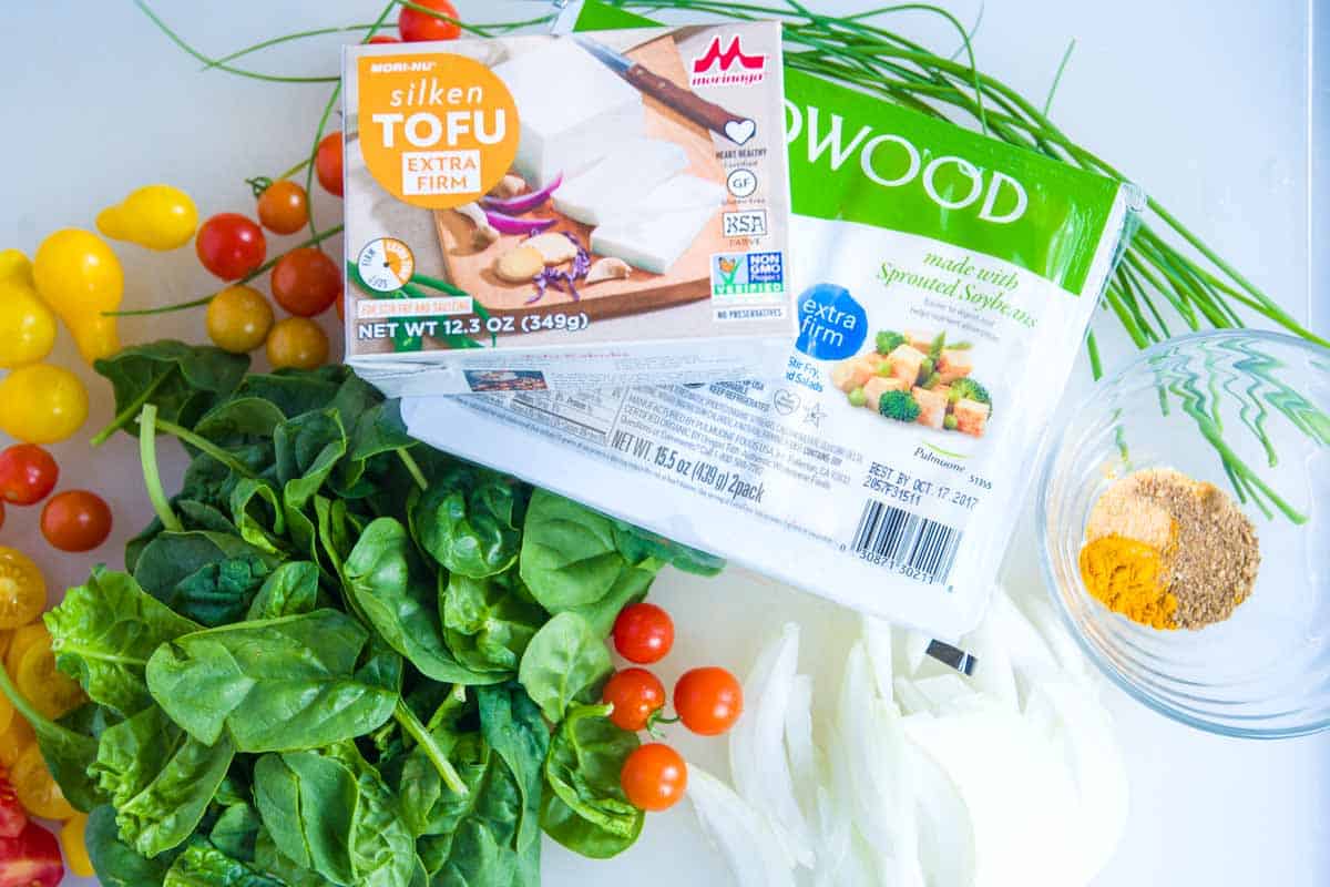 Ultra-Satisfying Vegetable Tofu Scramble Ingredients for tofu scramble