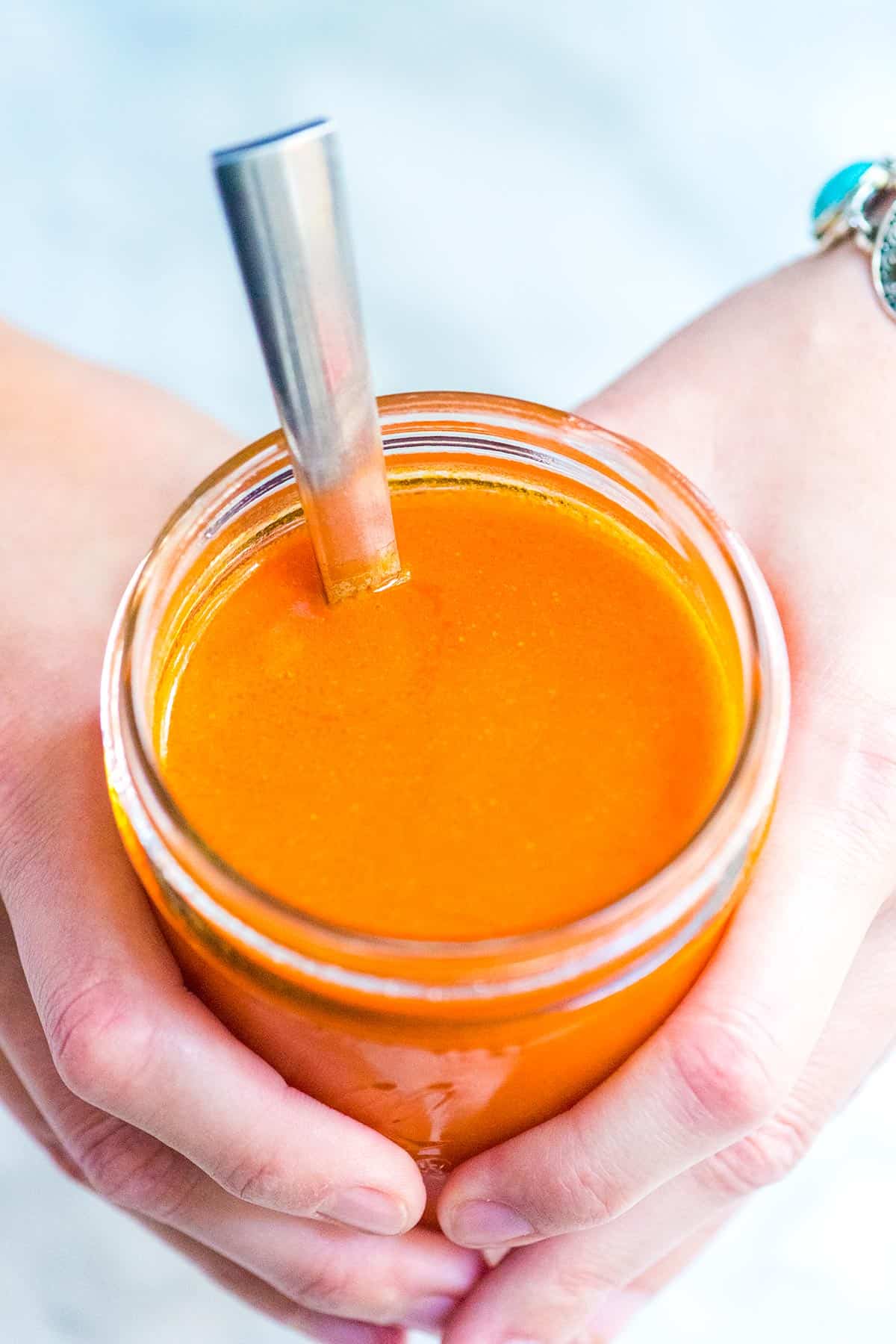 A jar of Easy Homemade Buffalo Wing Sauce