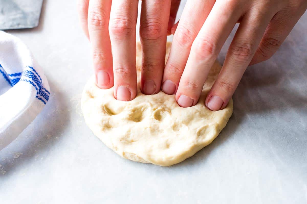 How to Make Garlic Flatbread: Preparing the flatbread dough