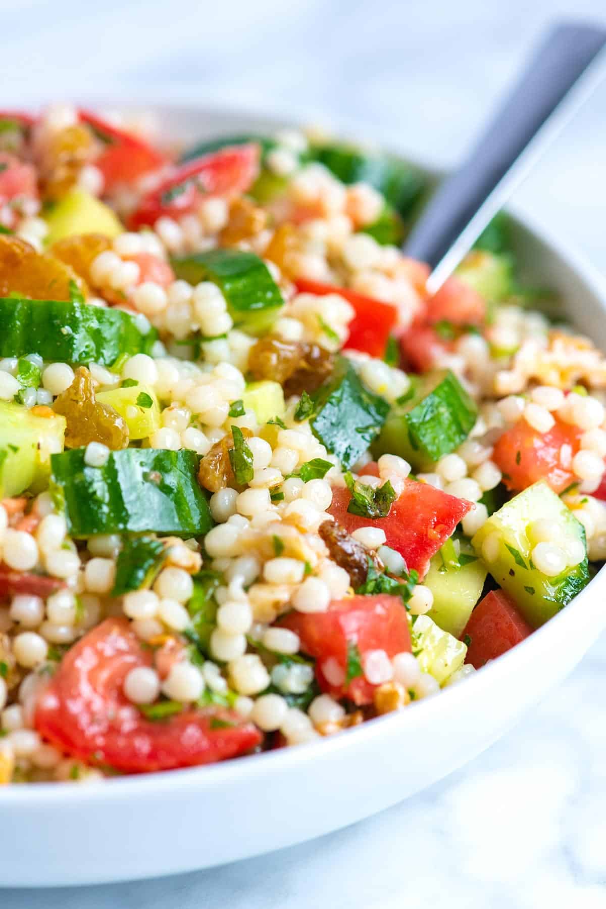 Couscous salad with tomatoes and cucumber