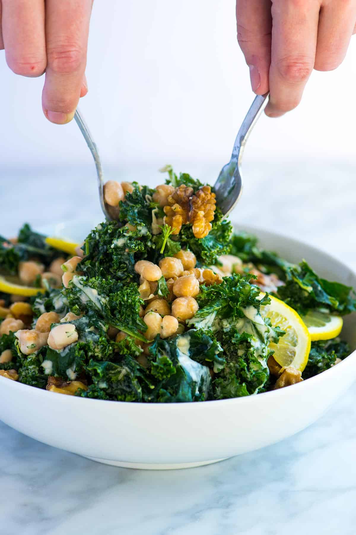 This easy kale and bean salad is packed with good for you ingredients, is practically crave-worthy and can be made in advance.