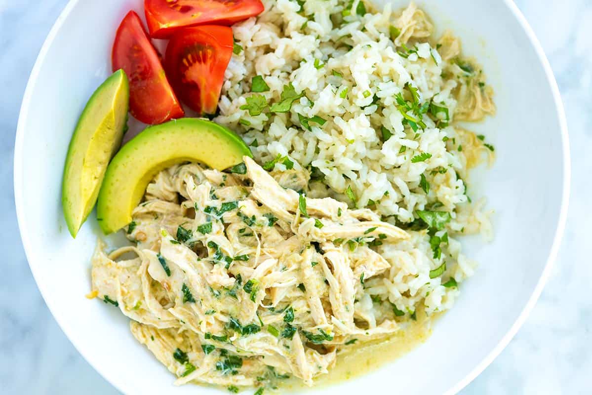 Shredded Instant Pot Salsa Verde Chicken Breasts