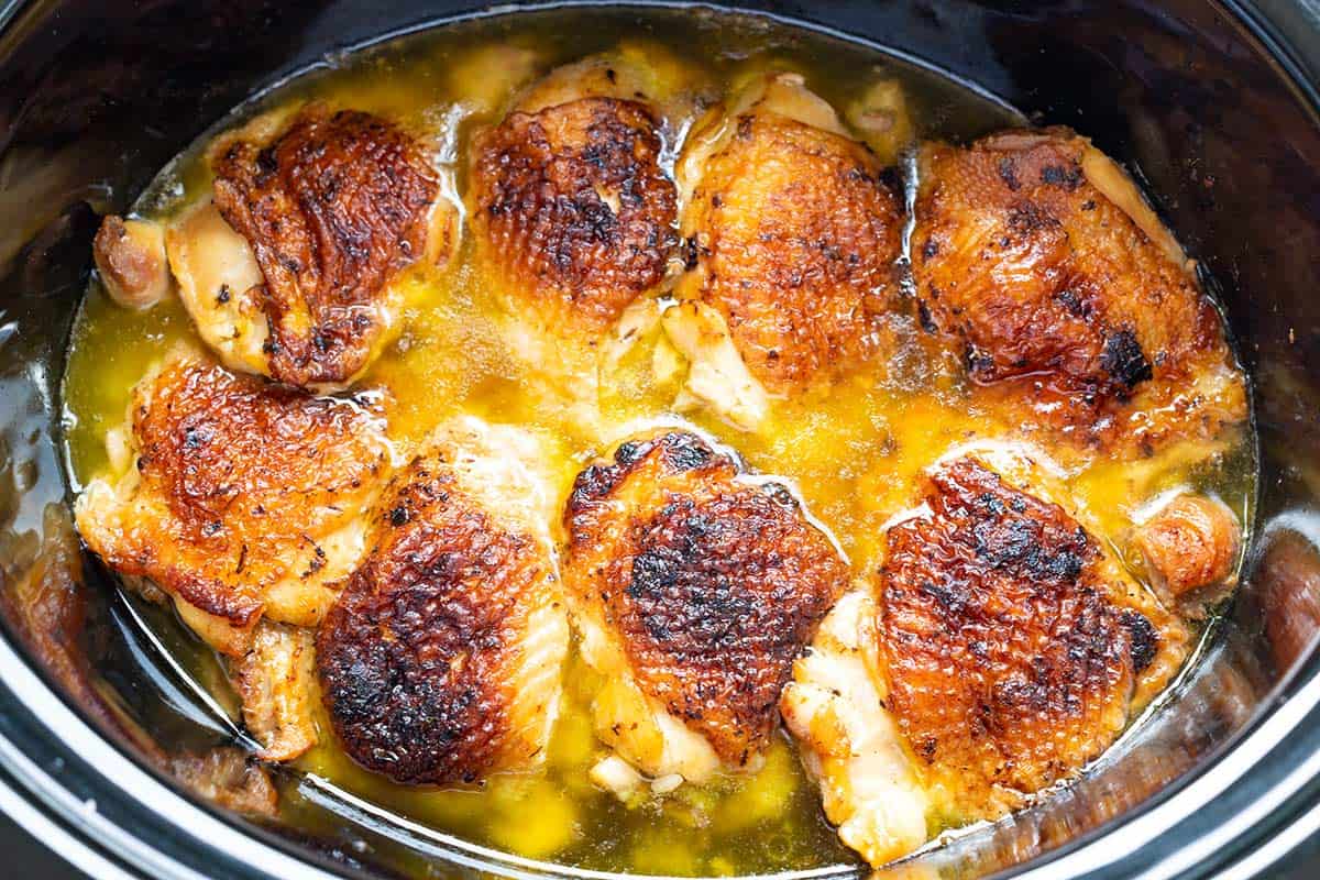 Ultimate Slow Cooker Lemon Chicken Thighs