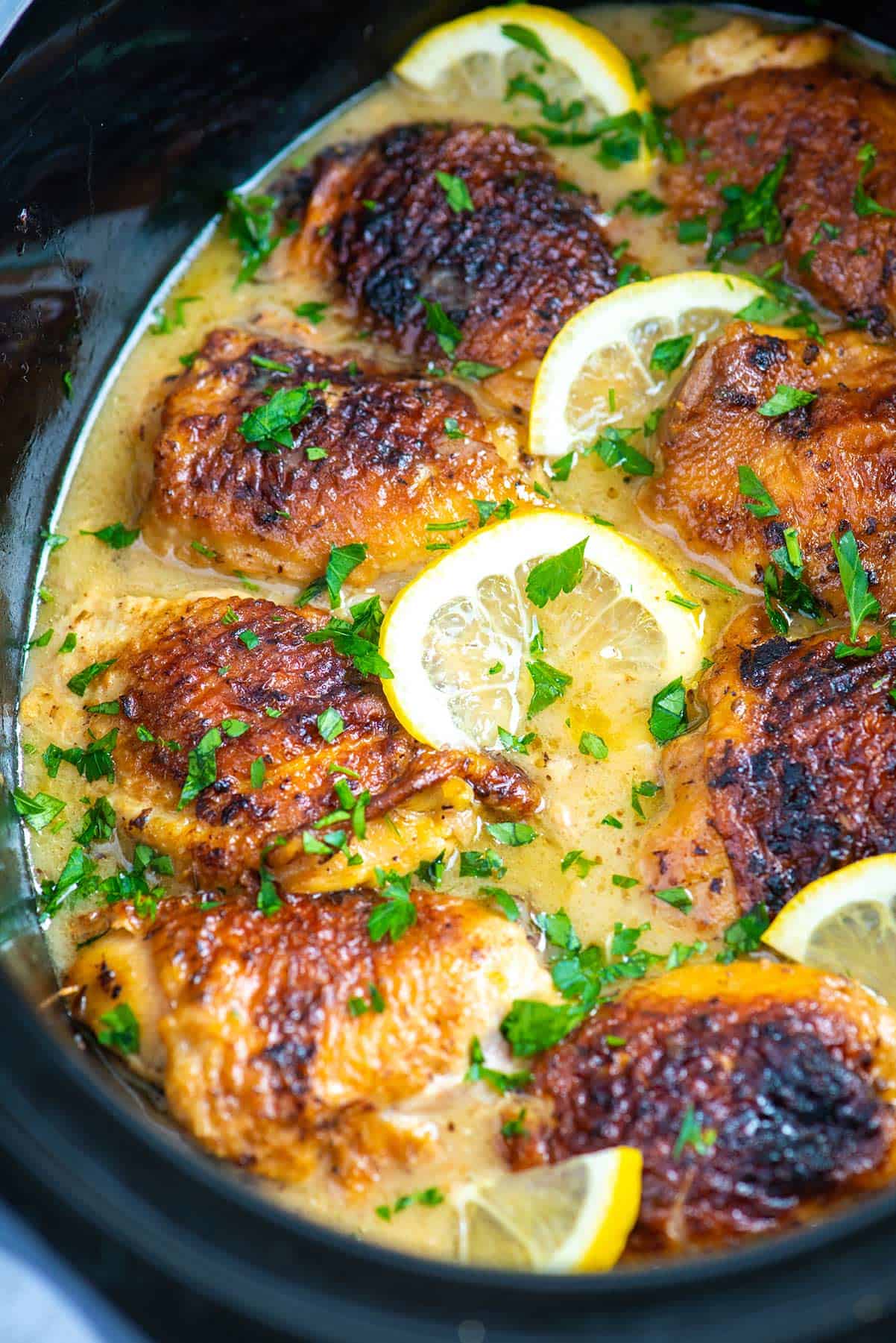 Ultimate Slow Cooker Lemon Chicken Thighs
