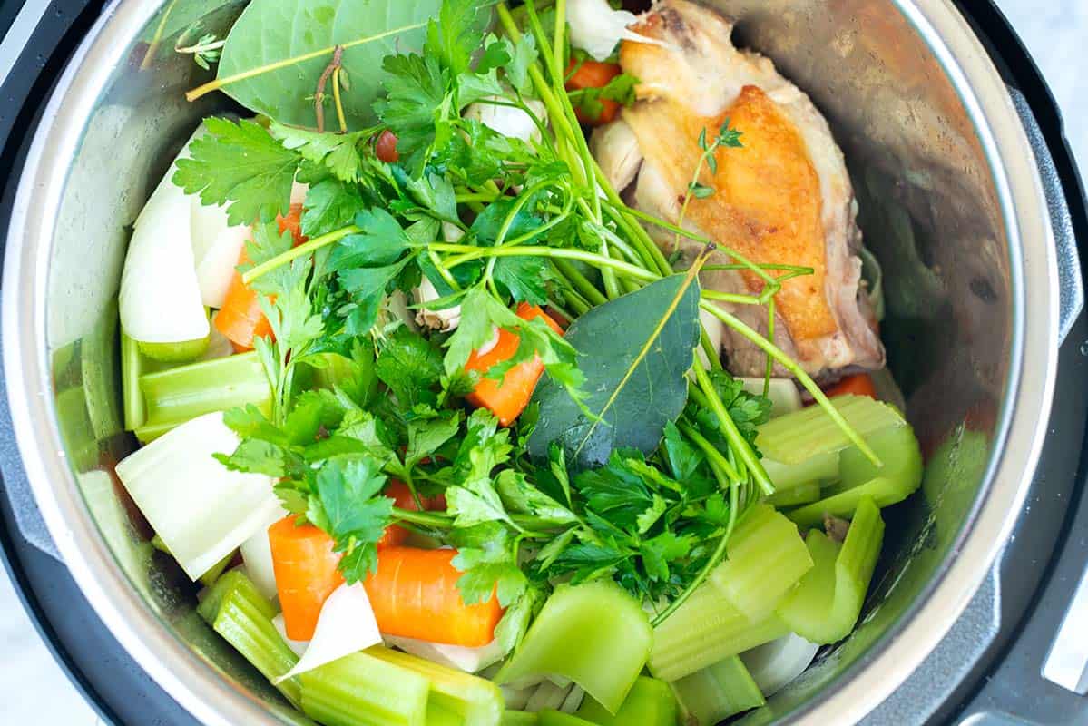 Why You Should Make Bone Broth and How to Make It How to Make Bone Broth: An Instant Pot with chicken and veggies