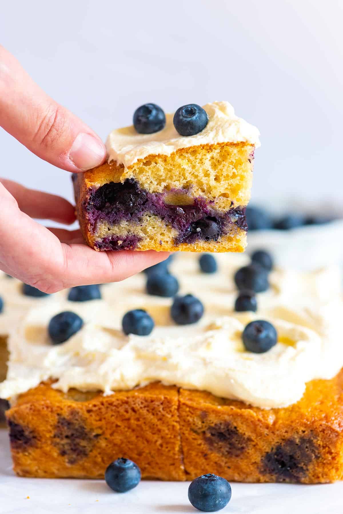 Slice of blueberry cake