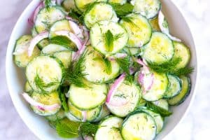Creamy Tzatziki Cucumber Salad with Greek Yogurt