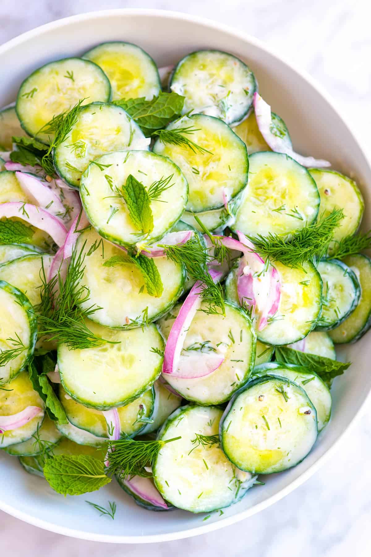 Easy Creamy Cucumber Salad