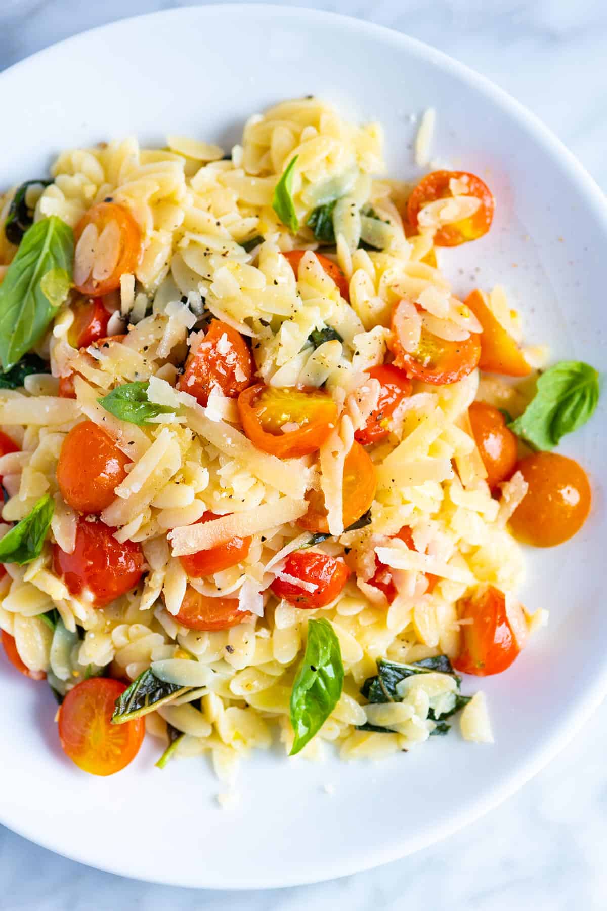 Orzo with Tomatoes, Basil and Parmesan