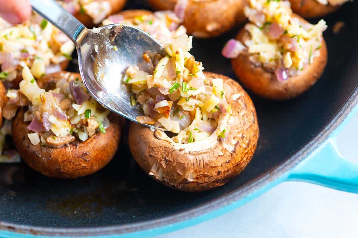 How to make stuffed mushrooms - Stuffing mushroom caps