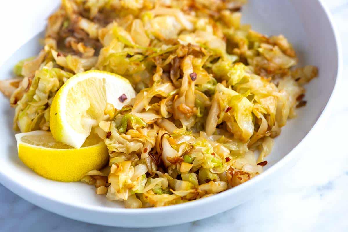 Easy Lemon Garlic Sauteed Cabbage Recipe