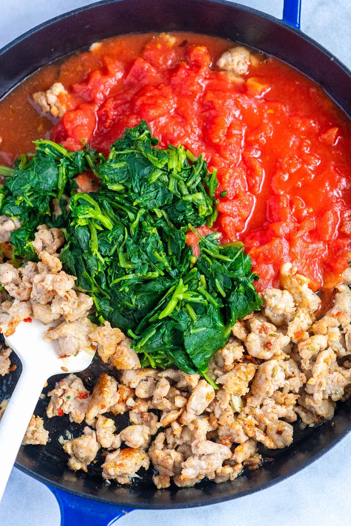 Making the filling for stuffed peppers