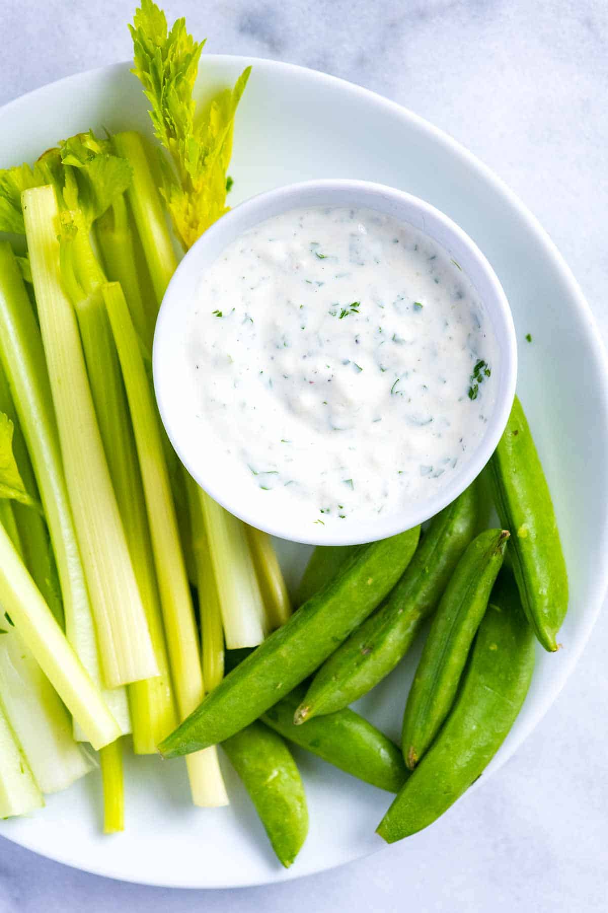 Homemade Blue Cheese Dressing with celery