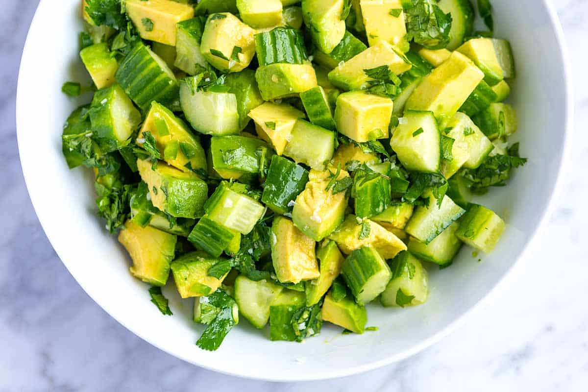 Avocado Salad with Cucumbers