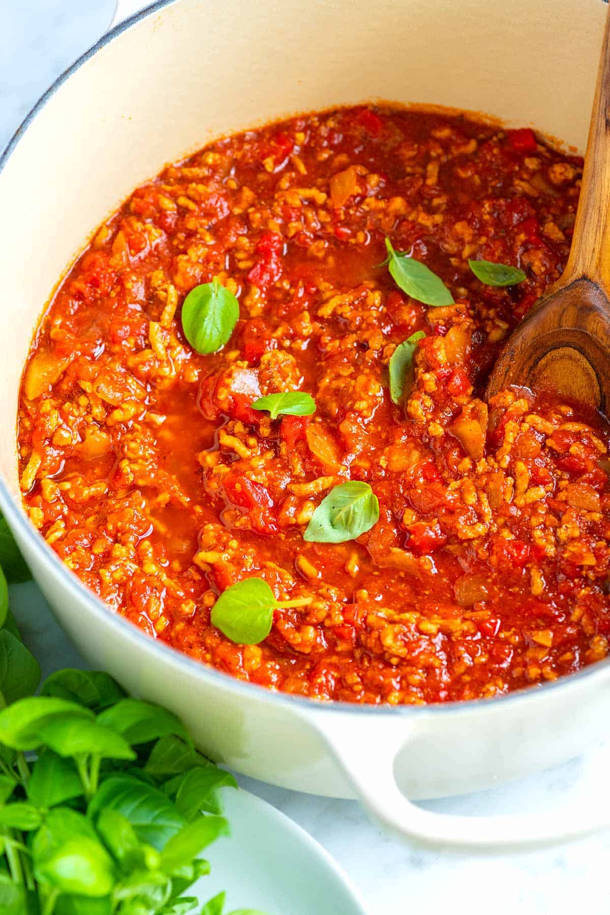 Pot of Homemade Spaghetti Sauce