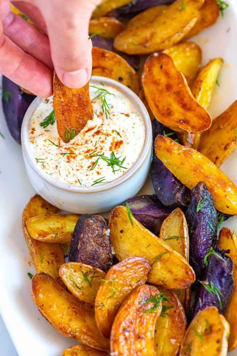 Roasted Fingerling Potatoes with Craveable Sauce