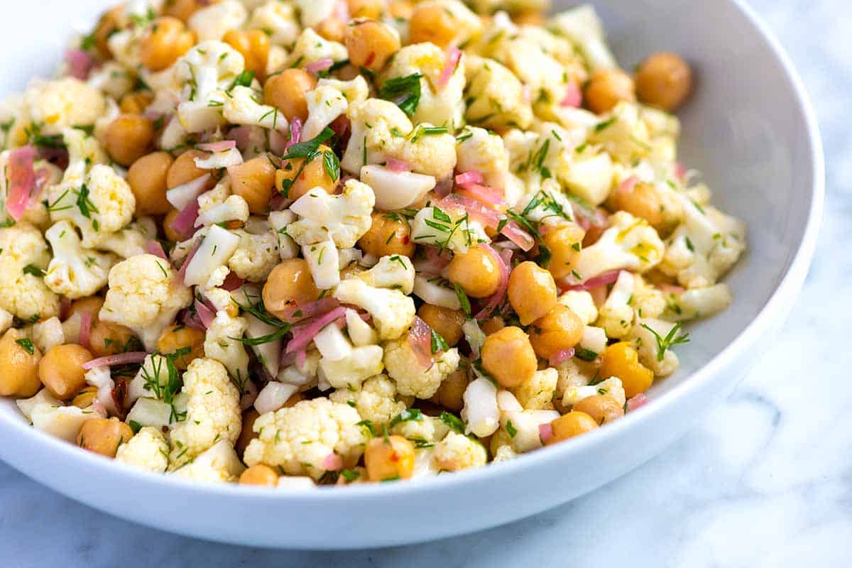 Ricetta di insalata di cavolfiore con ceci