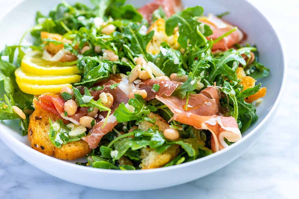 Lemony White Bean Salad Recipe with Prosciutto and Arugula