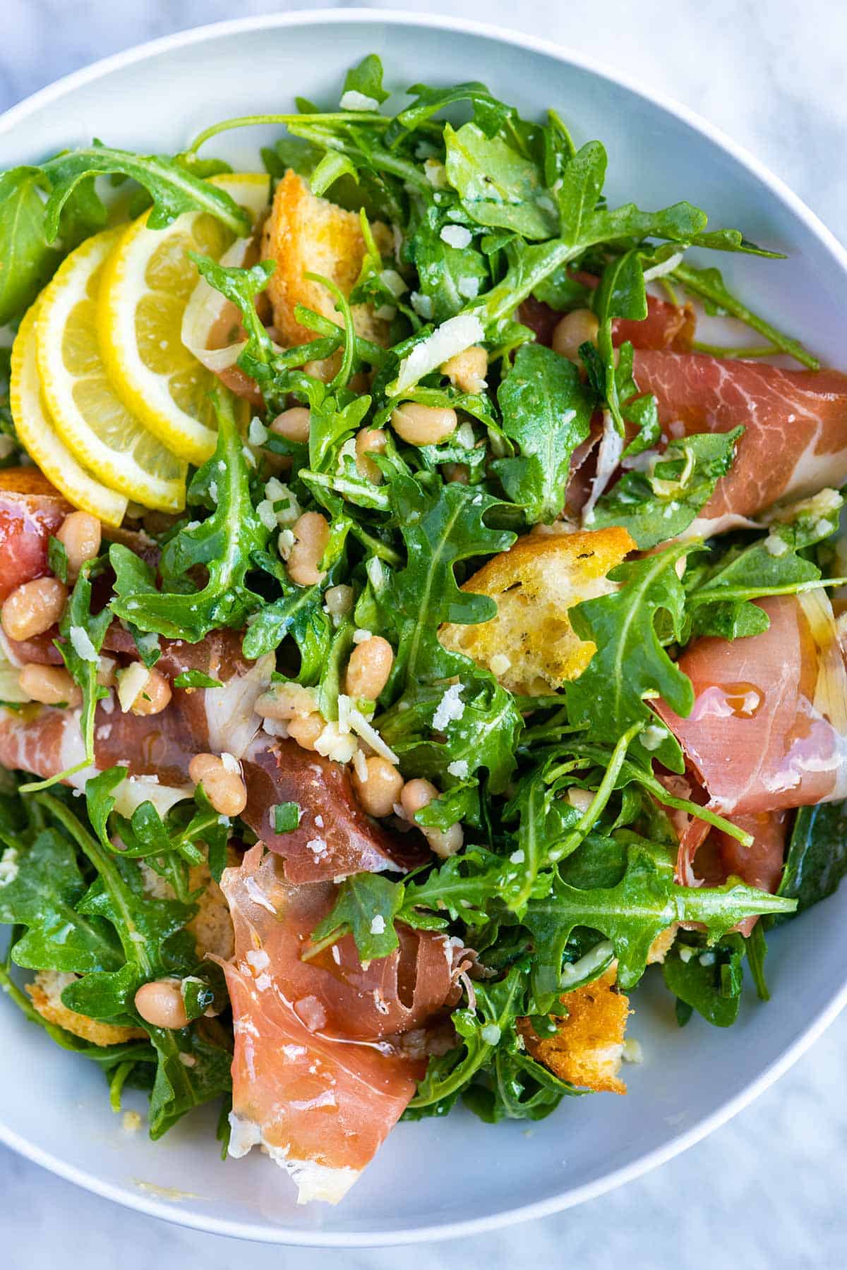 White Bean Salad Recipe with Prosciutto and Arugula