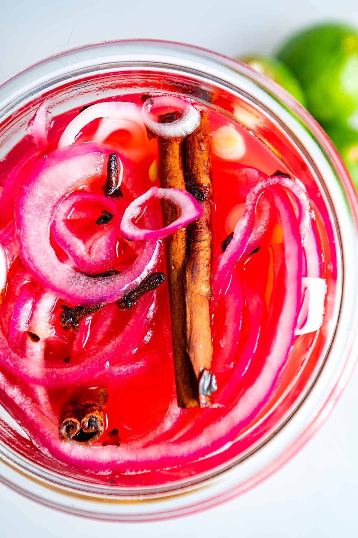 Quick pink pickled onions 