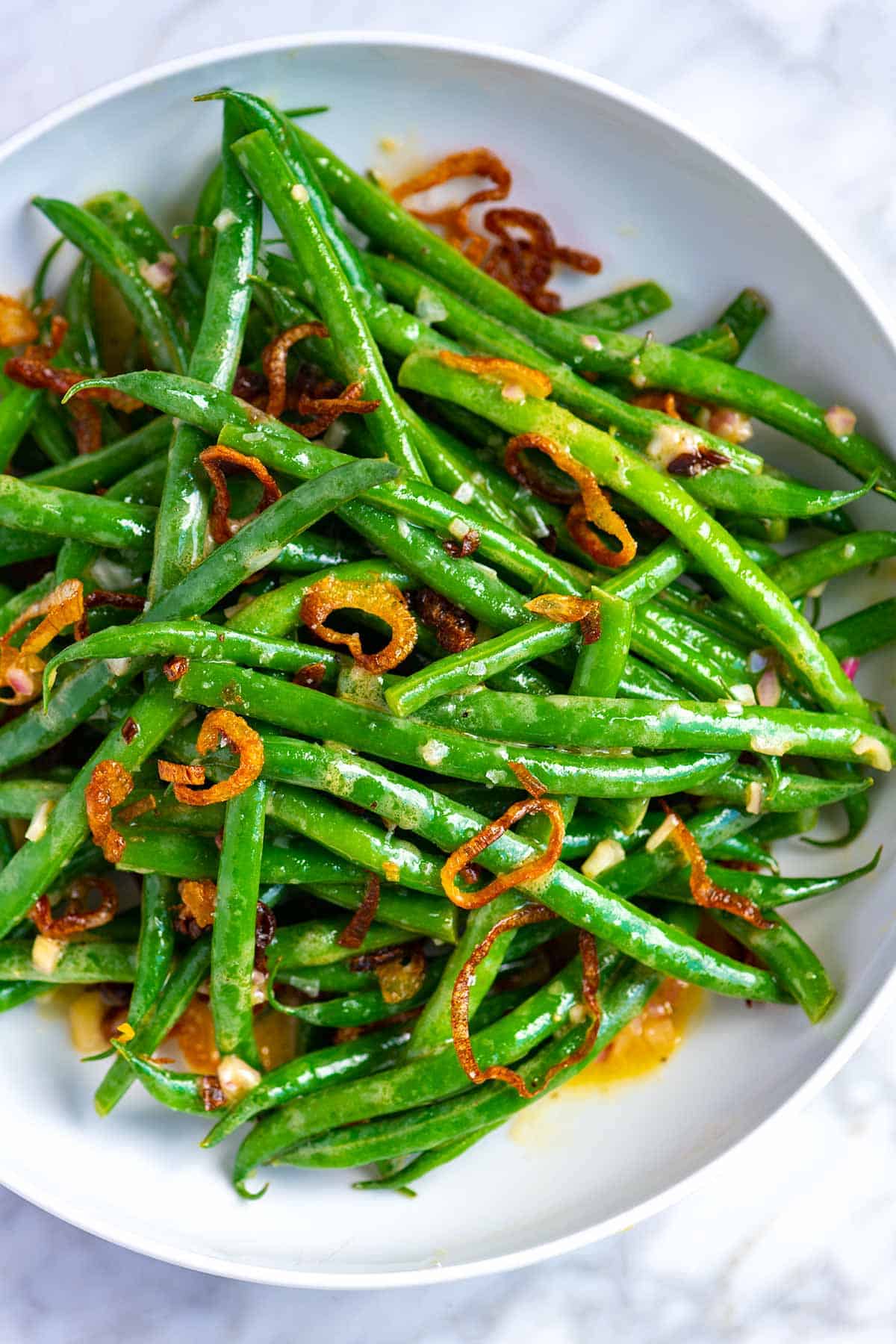 Cold Green Bean Salad with Crispy Shallots