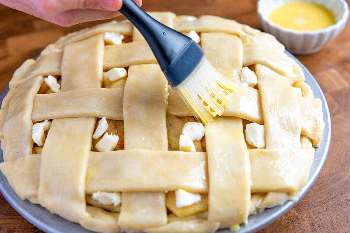 Double crust pie with lattice