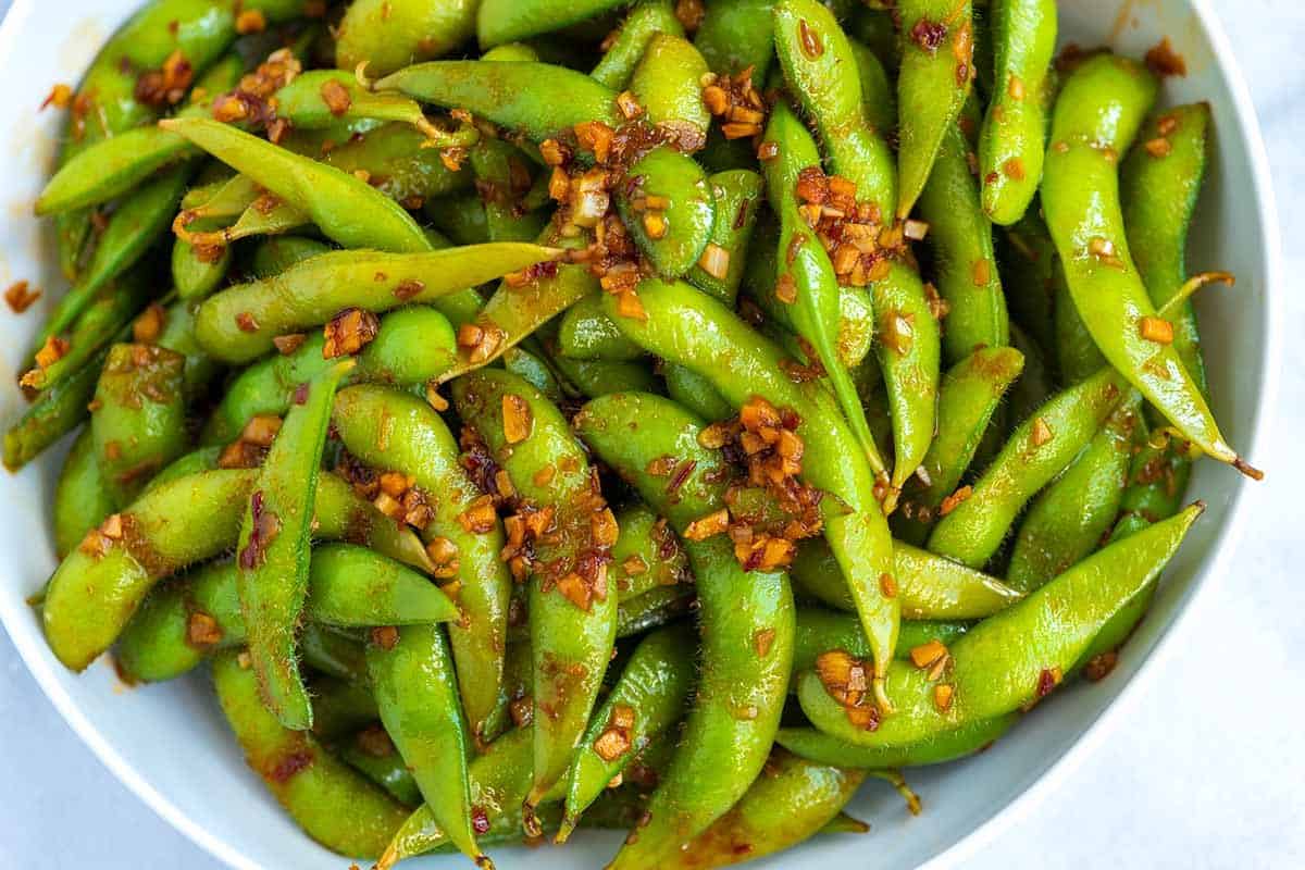 Spicy Garlic Ginger Edamame 