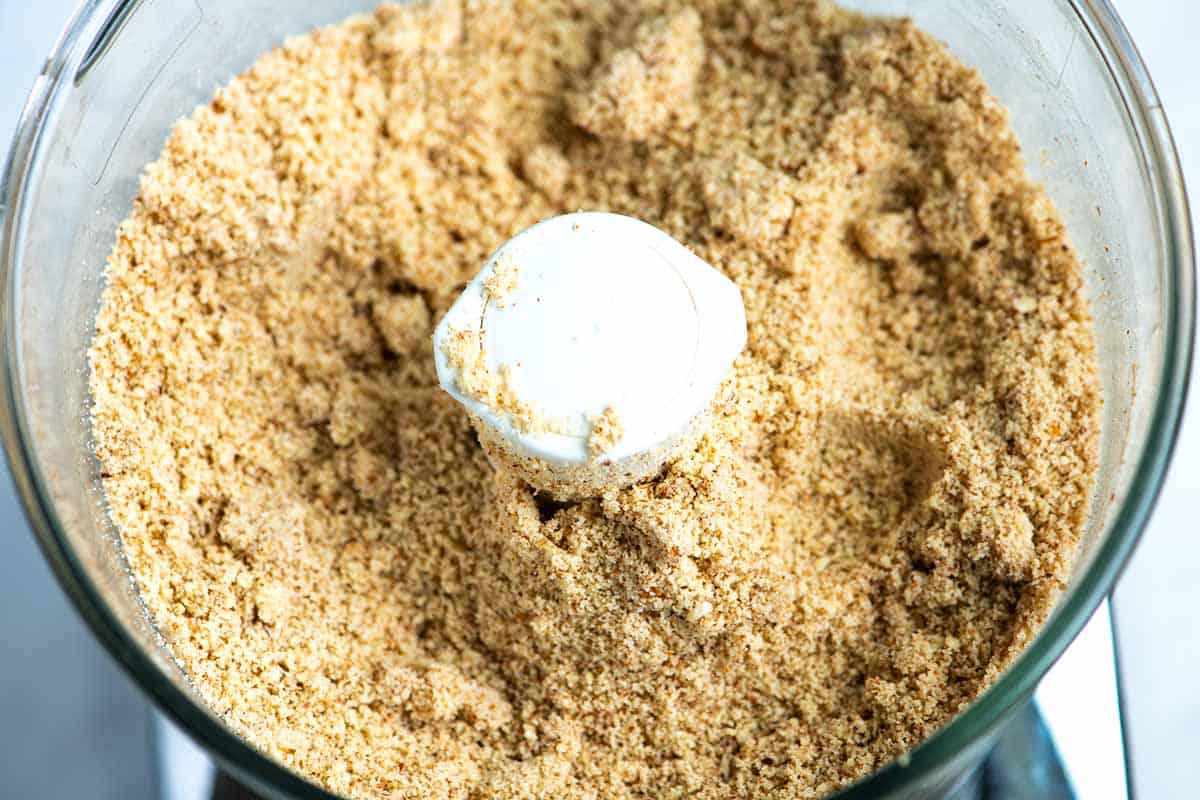 Almonds that have been processed into a almond meal/flour - a step of making almond butter