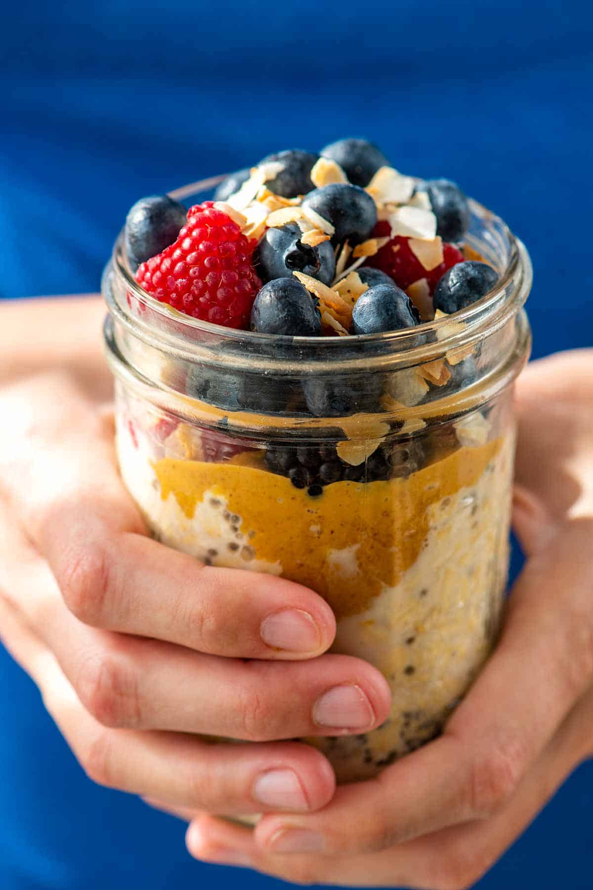 Overnight Oats with berries on top