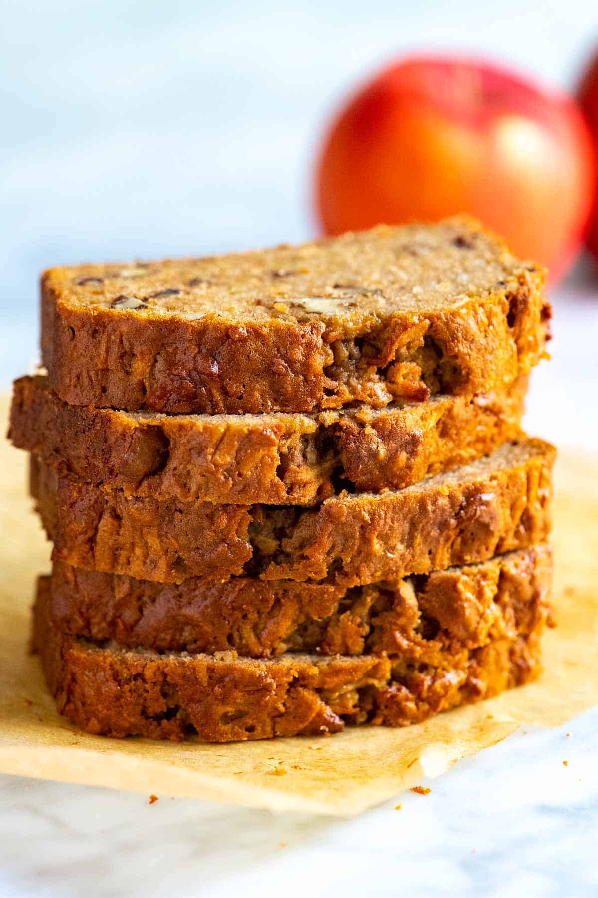 Slices of Cinnamon Apple Bread