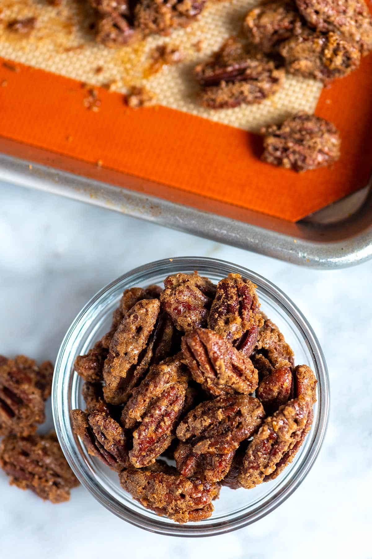 Oven baked candied pecans