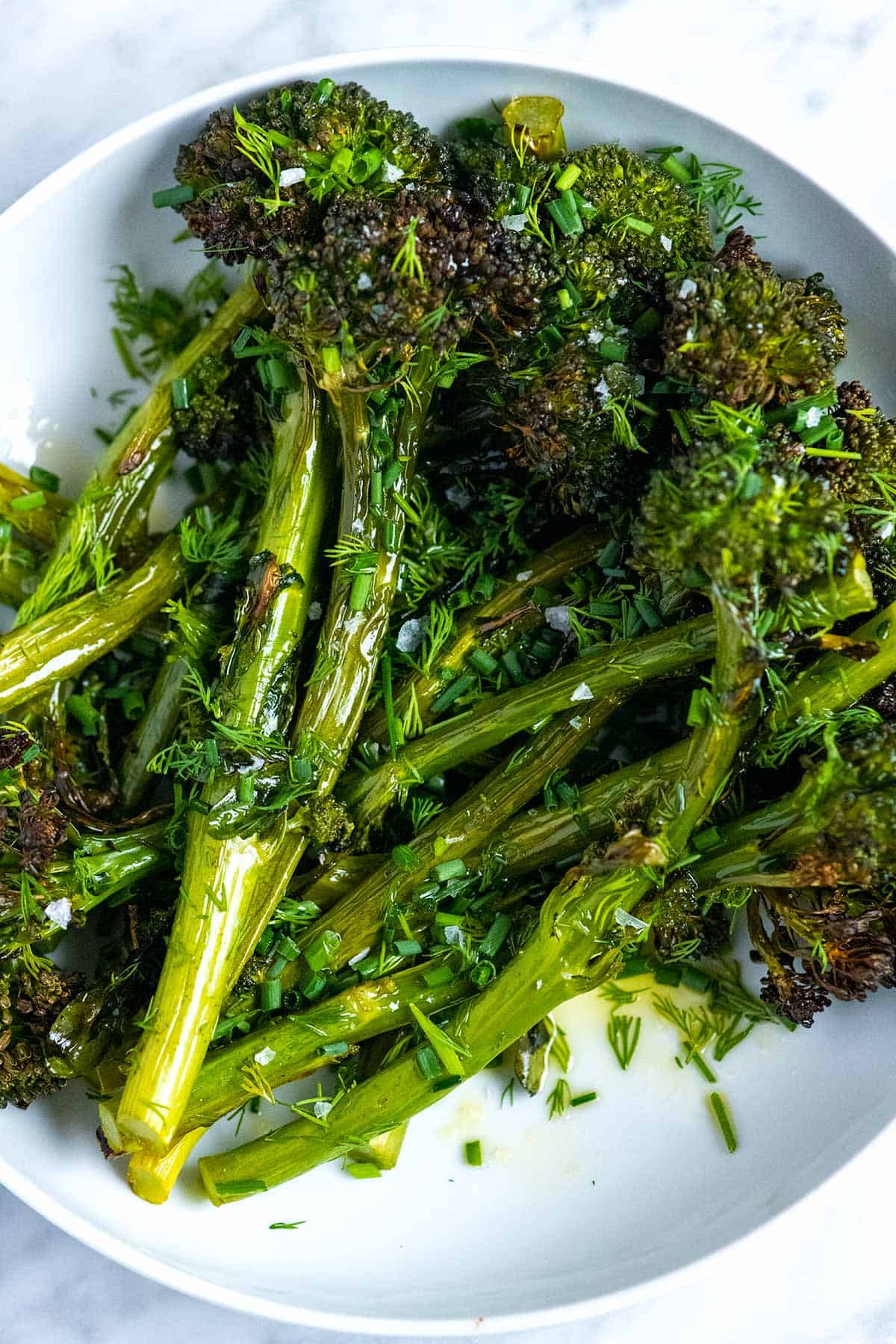 Roasted broccolini with herbs